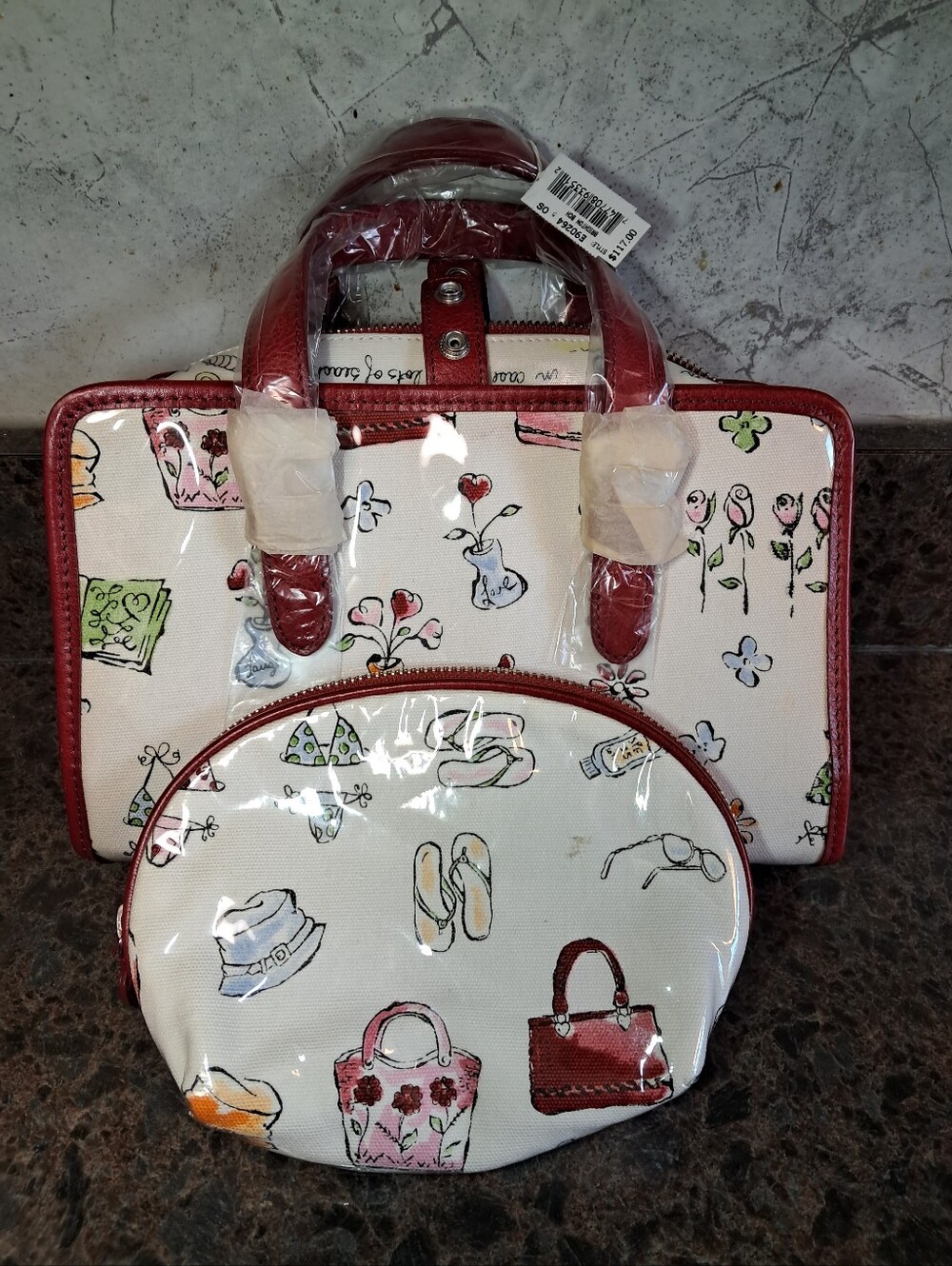 BNWT Brighton Makeup Bag Toiletry Carry On Caddy. Summer Story- RARE